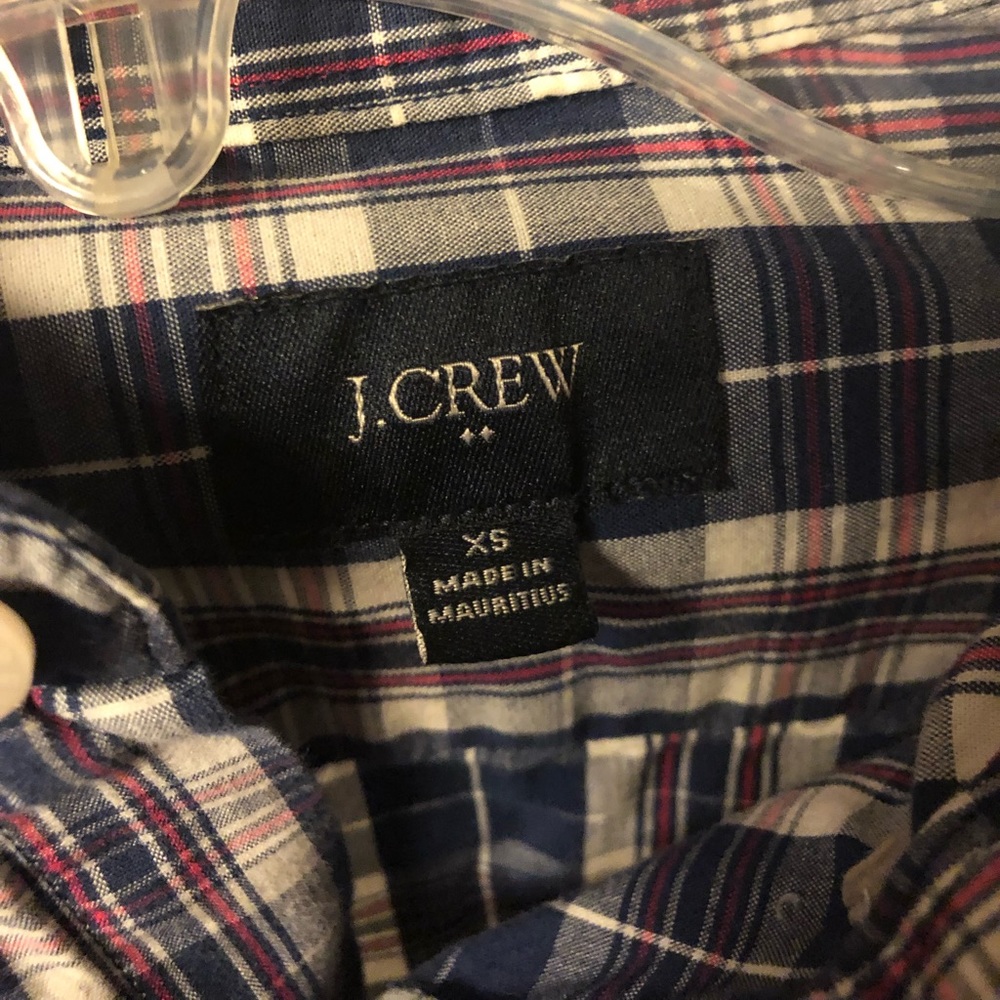 JCrew blue and red button down shirt